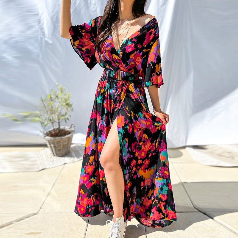 Aaliyah Sunset Dress | High Slit Dress